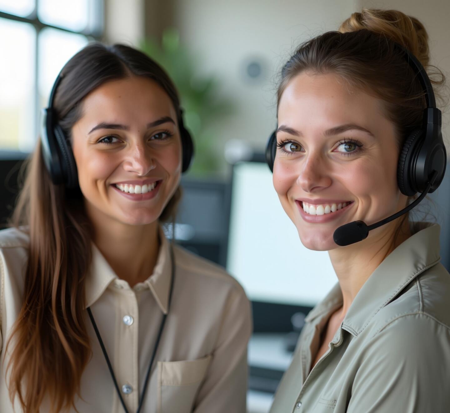 Shot of two female customer care workers in their office