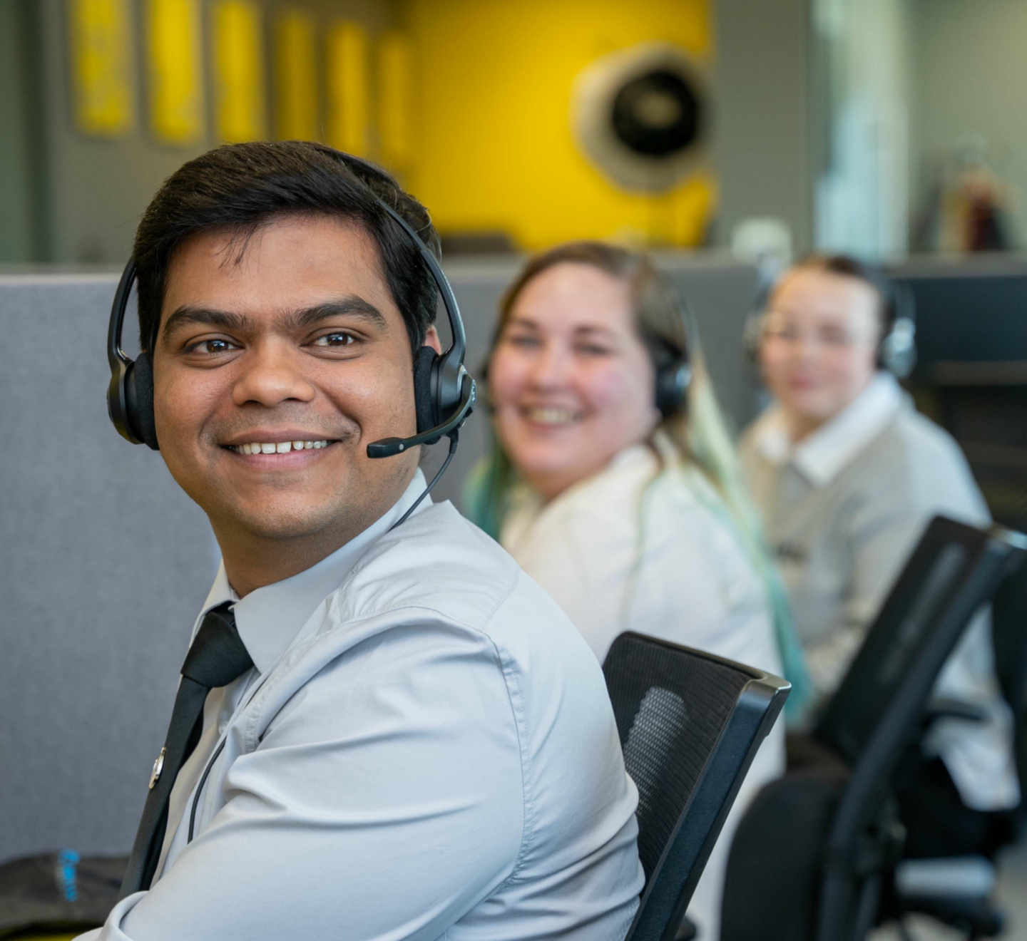 Contact centre agents providing customer support 24/7