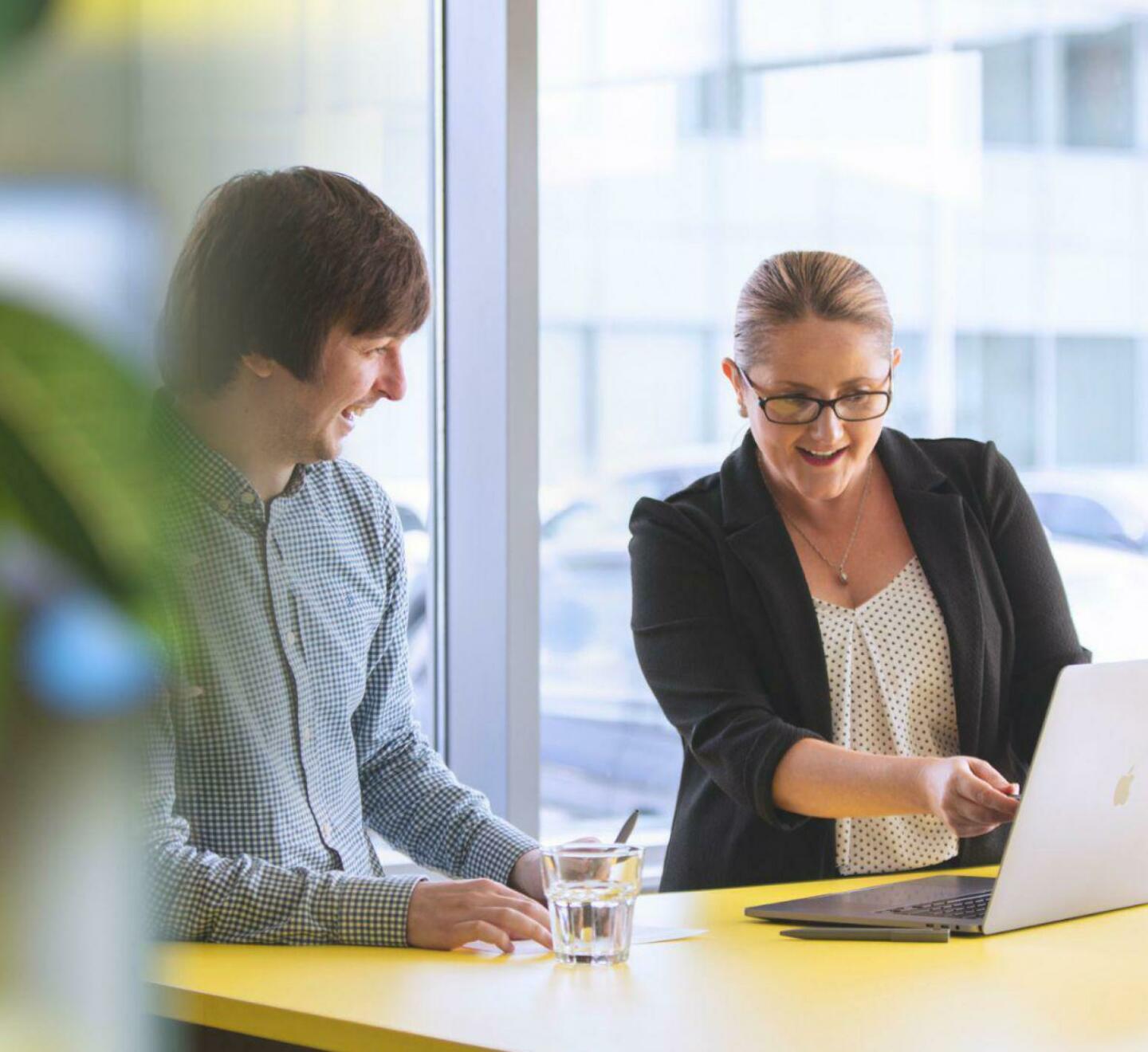 Business team managing structured outsourcing workflows