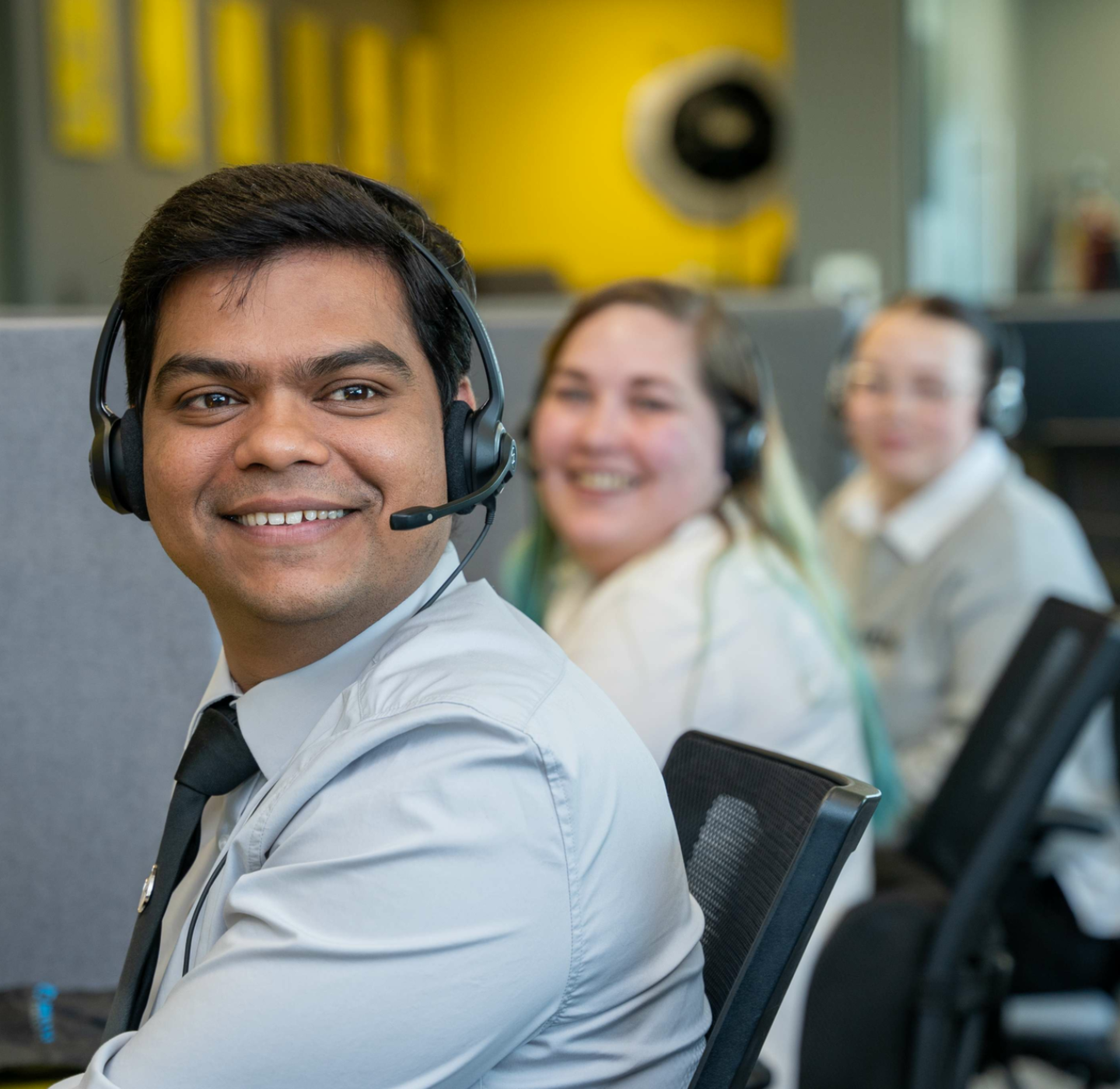 Contact centre agents providing customer support 24/7