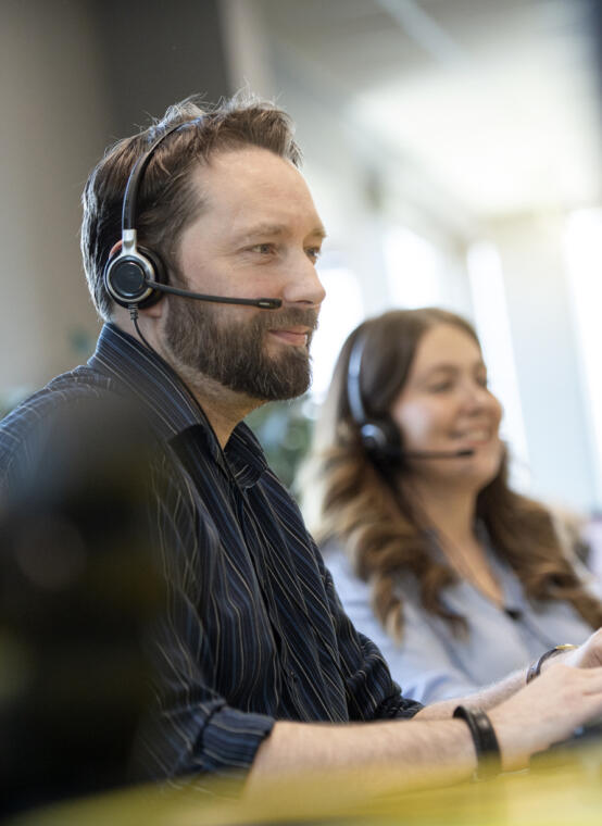 Lemon Contact Centre operators wearing headsets for call handling
