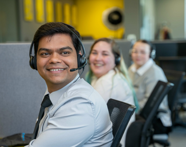 Contact centre agents providing customer support 24/7