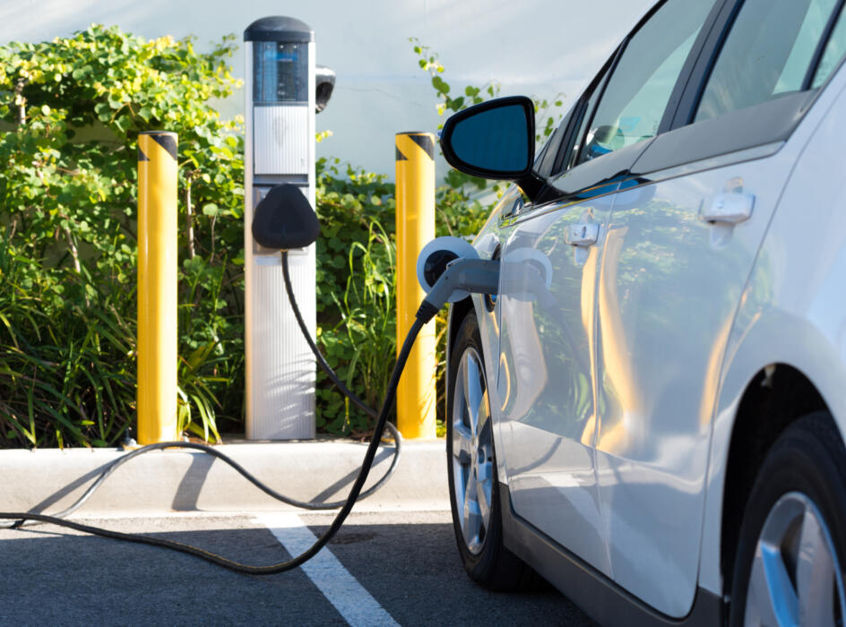 Electric vehicle charging at EV charge point