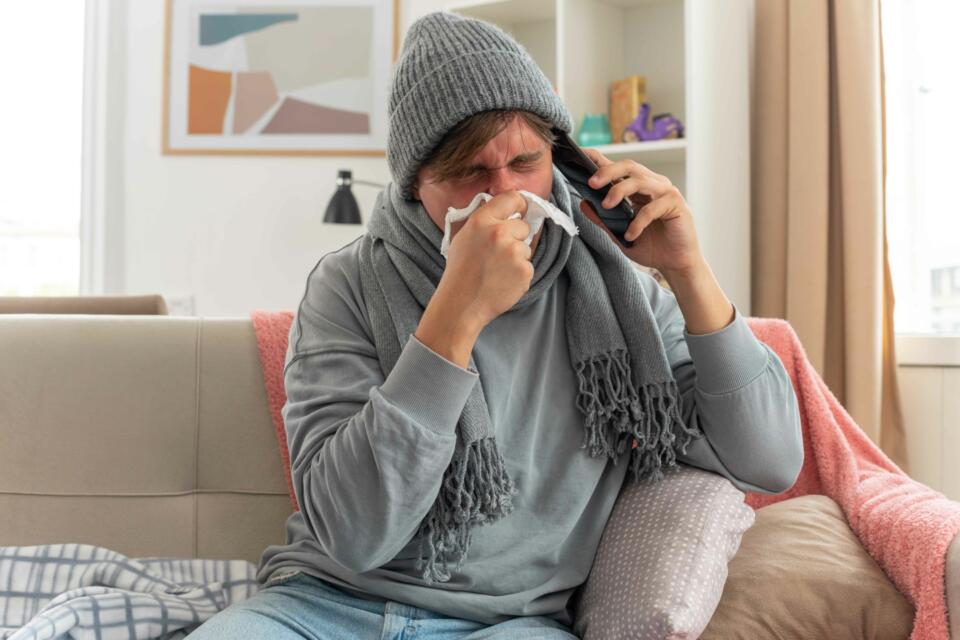Person phoning to report a sickness absence